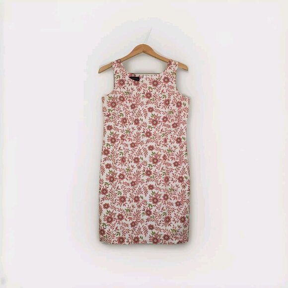 Charter Club Dresses & Skirts - Charter Club Sheath Dress Women's Size 10 Cotton Pink Poppy Floral Zipper VTG